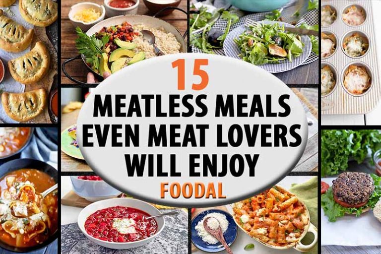 Horizontal image of a collage of savory recipes, with text in the middle.