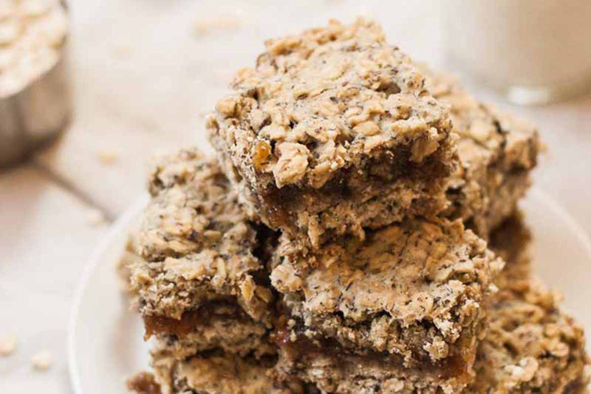 Horizontal image of homemade Fig Newton bars.