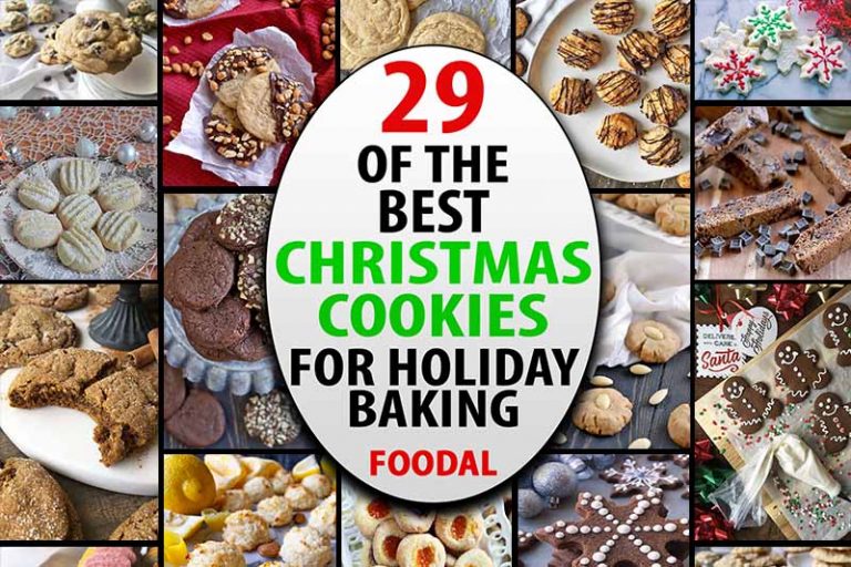 Horizontal image of a collage of assorted baked goods, with text in the center.