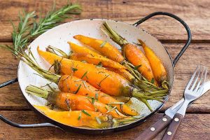 Roasted Rosemary Carrots with Honey Glaze