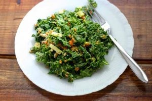 Creamy & Colorful Raw Kale Salad with Avocado-Lemon Dressing