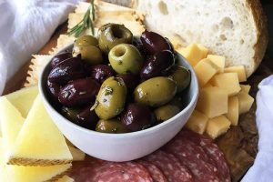 Garlic and Fresh Herb Roasted Olives