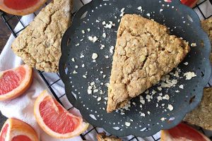 Honey Grapefruit Scones with Oats and Einkorn Flour