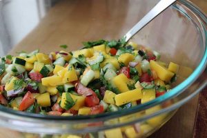 Dip Your Chips in This Spicy and Refreshing Mango Cucumber Salsa