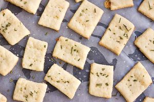 Homemade Parmesan and Rosemary Crackers
