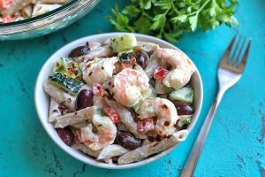 Creamy Greek Pasta with Shrimp