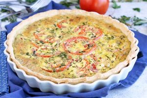 Fresh Tomato and Egg Tart with Tangy Goat Cheese and Herbs